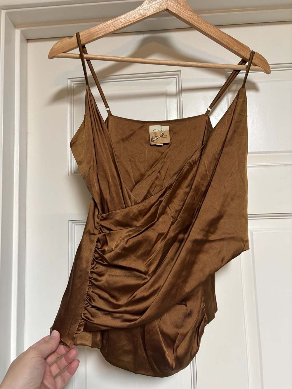 Cami NYC Bronze Ruched Satin Cami Top